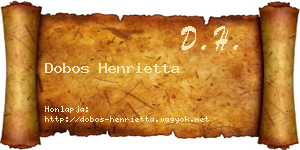 Dobos Henrietta névjegykártya